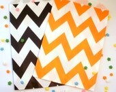 24 Black and Orange Chevron Halloween Party Favor Bags - Treat Candy Baking Gifts Cookies Il_170x135