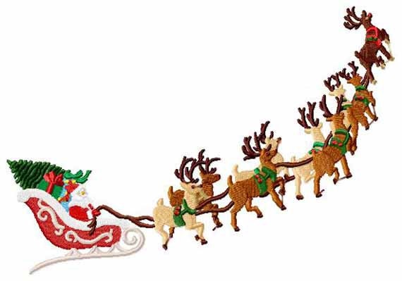 santa clipart and reindeer - photo #41