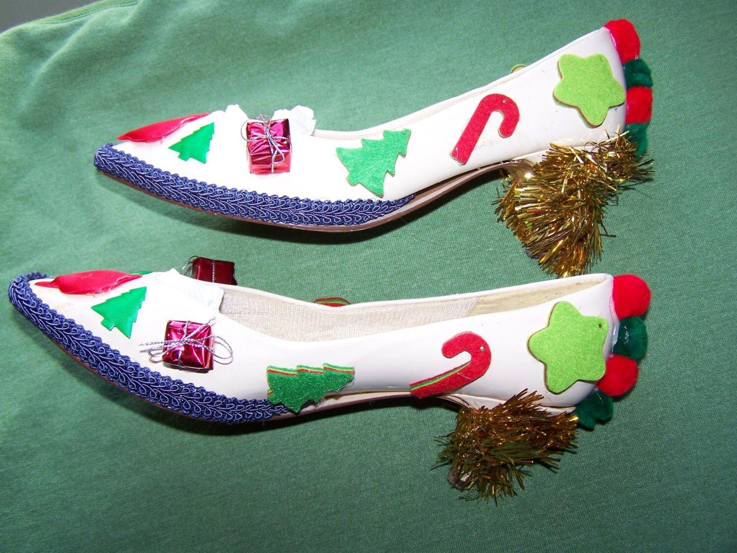 Ugly Christmas Shoes Heels 10 Christmas Trees by tstreasures17