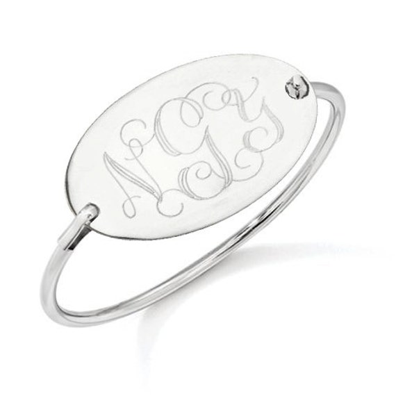 Personalized Silver Monogram Bracelet sterling silver custom