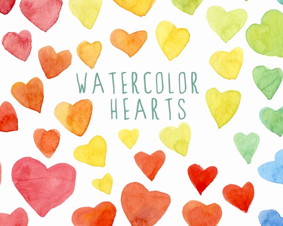 watercolor heart clipart - photo #44