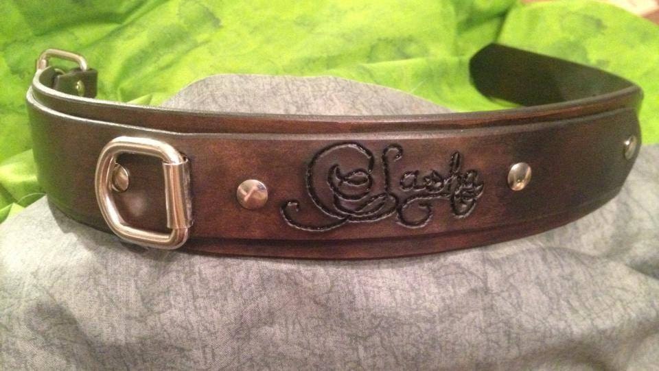 Personalized Hand Tooled Leather Dog Collar