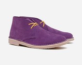 Items similar to Handmade suede leather chukka boots purple colour on Etsy