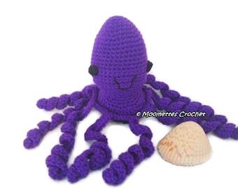 Large Amigurumi Octopus Dark Purple Cute Stuffed Animal ...