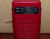 Red AM FM Gran Prix Pocket Radio