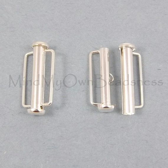 Clasp Slide Lock Tube Clasp with Bar 20mm by mindmyownbeadsness