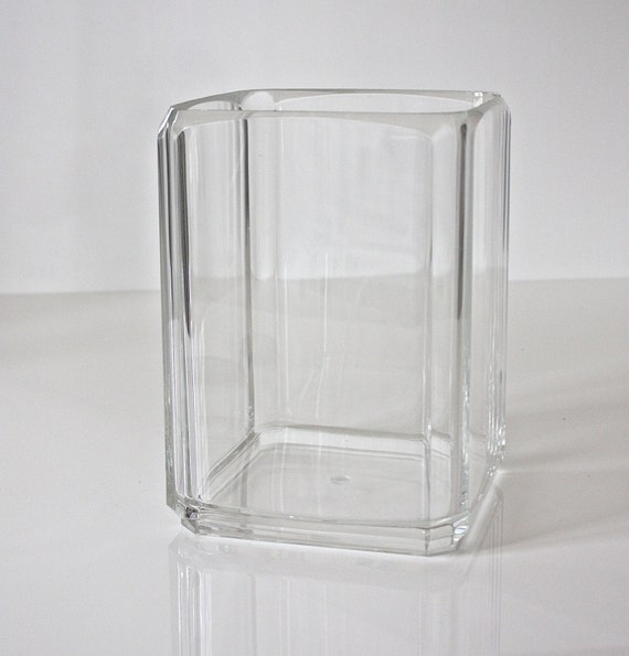 Lucite Waste Basket Garbage Trash Can Hollywood Regency Glam