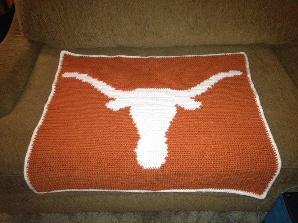 Texas Longhorns Crochet Baby Blanket/Crib Blanket