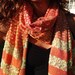 Fall Scarf: Orange Scarf with Green and Gold, Fashion Scarf, Fall Style, Boho Scarf, Fall Accessories, Comes in a Organza Gift Bag, Hippie