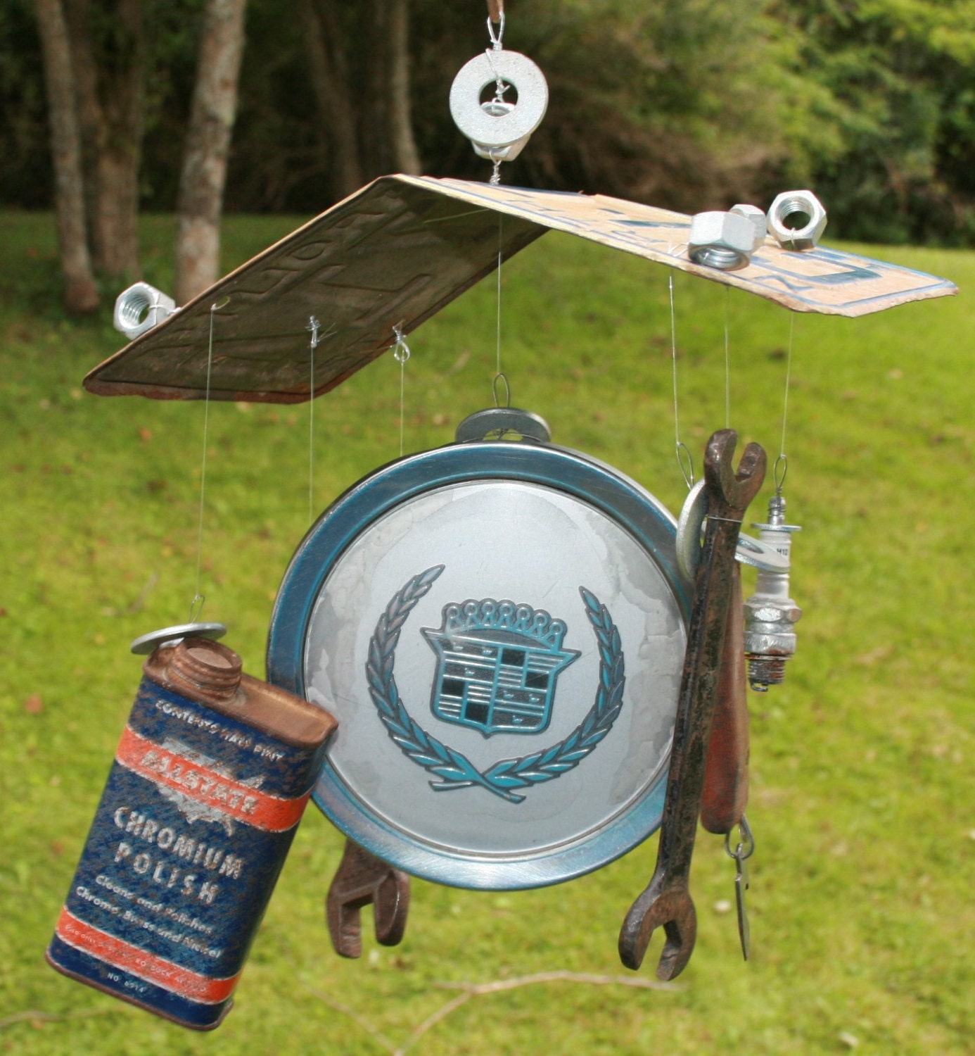 Car Automotive Wind Chime License Plate Tools Spark Plug