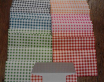 Checkered Gift Card Envelopes, Business Card Envelope Trios, Assorted Colors