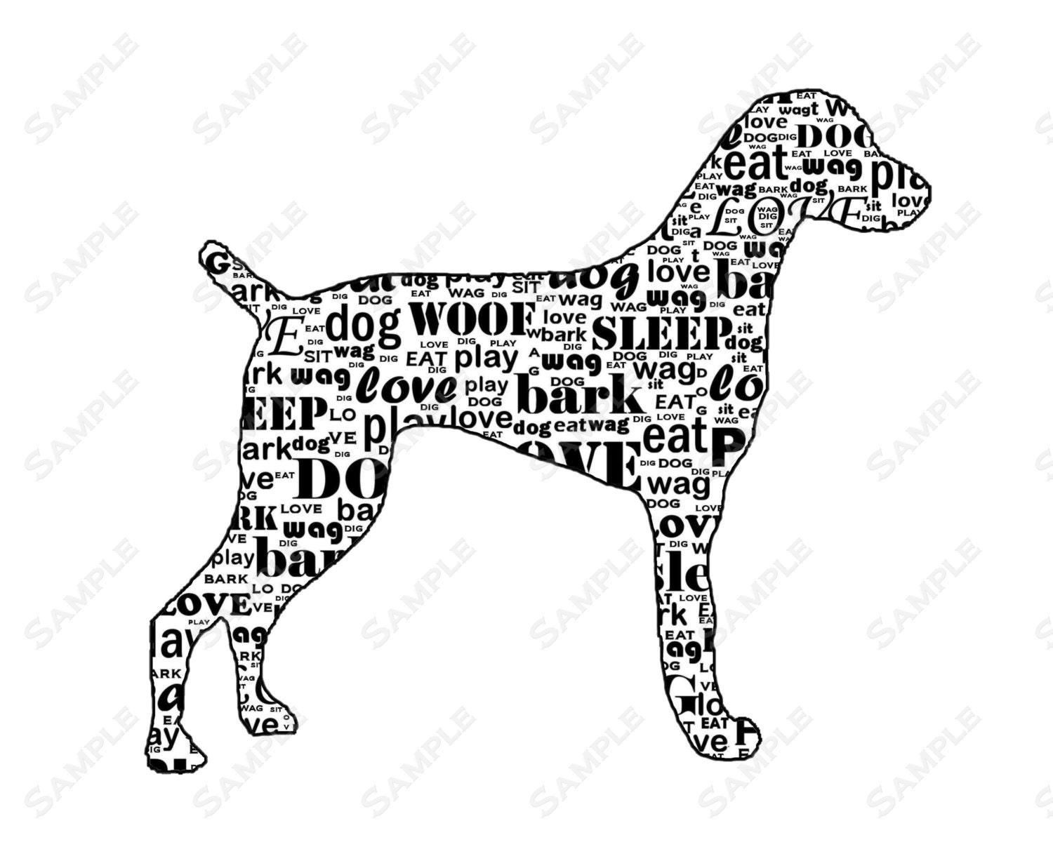 Download PERSONALIZED Weimaraner Silhouette Weimaraner Word Art by ...