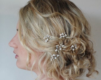 Swarovski Pearl Crystal Bridal Hair Pins, Wedding Hair Accessories, Customised Bridal Hair Pins, Bridesmaid Hair Accessories
