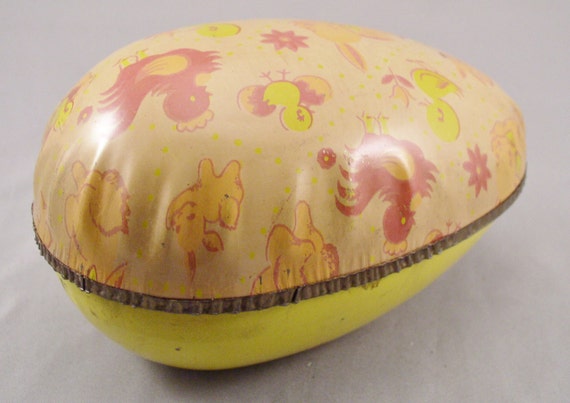 vintage 1940s tin litho easter egg 6 5 inches good by smntoys vintage 1940s tin litho easter egg 6 5 inches good by smntoys