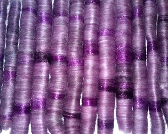 Rolag Puni- Merino Bamboo Firestar - Amethyst - 2oz