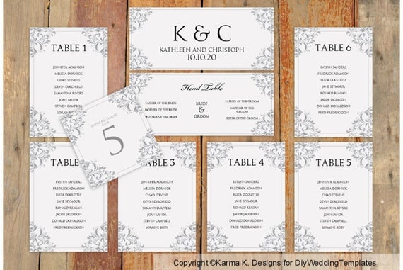Wedding Seating Chart Template Download by DiyWeddingTemplates