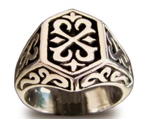 Medieval Knights Templar Ring Celtic Crest Design in Bronze - All Sizes