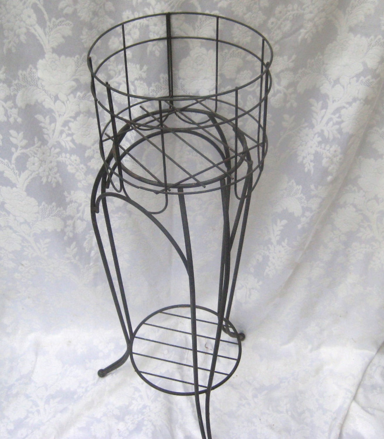 Wrought iron tall plant stand fern stand shabby farmhouse