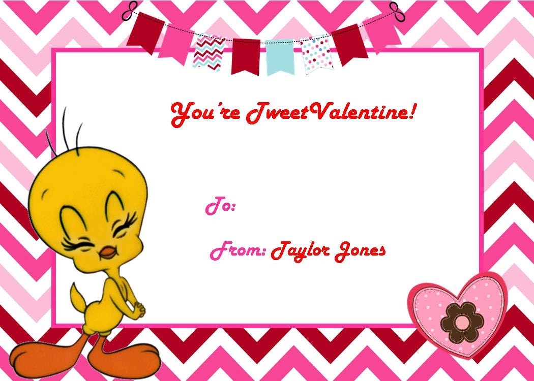 Valentine Cards Girl Bird Tweety Digital Diy