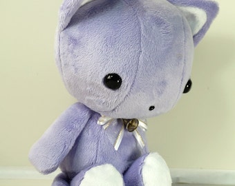 Cute BellziÂ® Stuffed Animal Purple w White Contrast Cat Plushie Doll ...