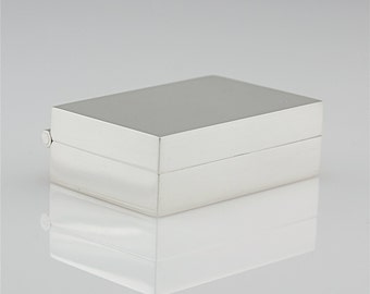 Elegant Sterling Silver Pill Box - Simple Modern Box - Presentation Box - Hinged Treasure Box - Sleek Contemporary Metalwork