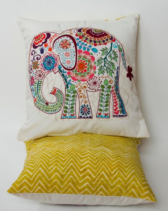 Chevron Elephant Pillow Cover 12x12 Decorative