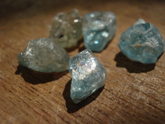 Rough Blue Zircons 5 Raw Uncut Gems Genuine Raw Blue