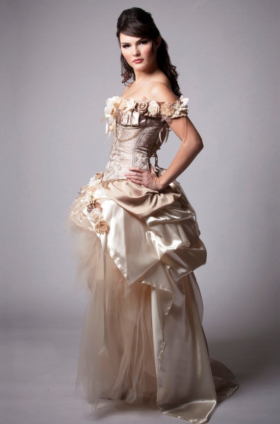 Custom Ivory Wedding  Dress  Prom  Dress  Evening Gown Beige