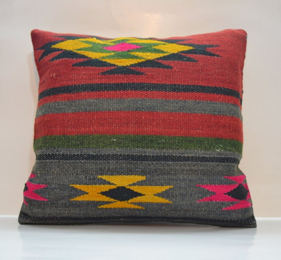 Kilim Pillow Cover Ethnic Pillow Decorative by PillowsHistoric