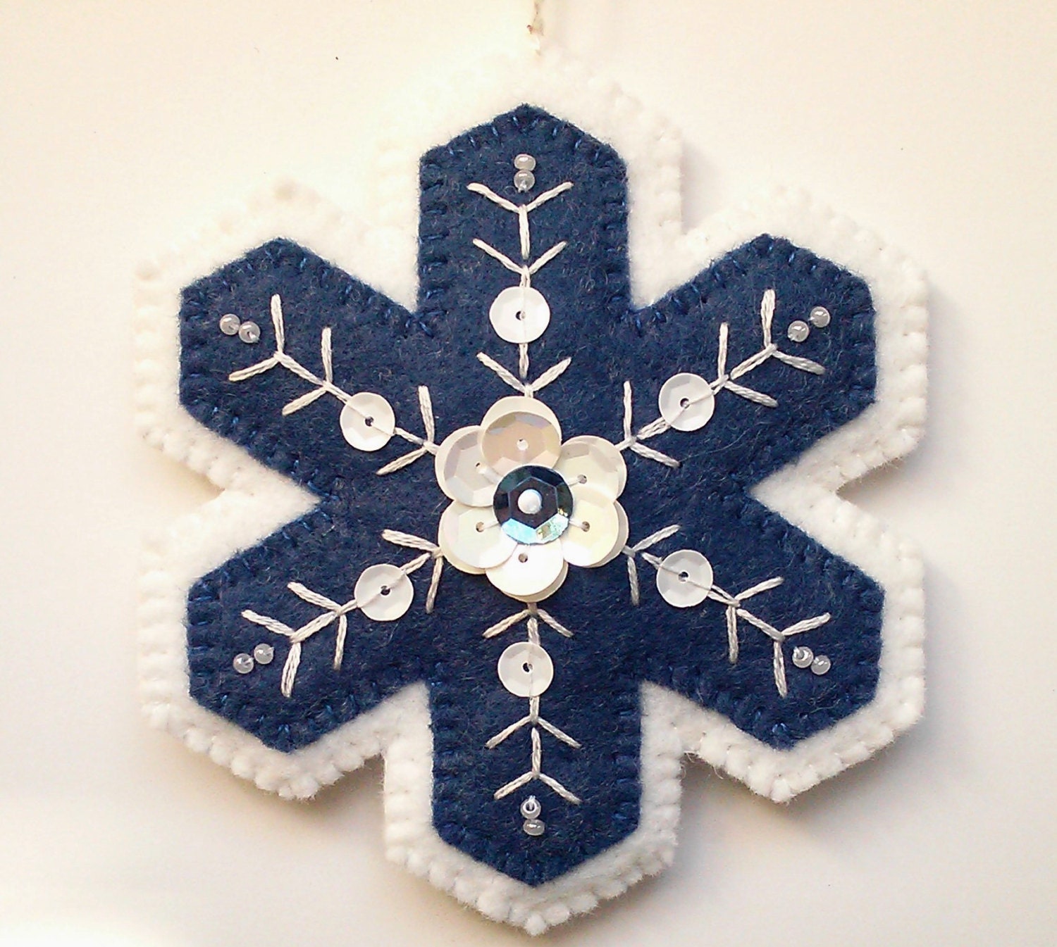 Blue and White Snowflake Ornament PDF by PatriciaWelchDesigns