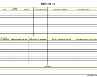 Pain Medication Log / Printable Forms / PDF / Digital Health