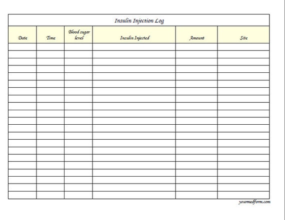Printable Injection Log Sheet Printable Word Searches