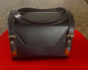 Meyers, made in the USA black box style vintage satchel handbag from ... Meyers, made in the USA black box style vintage satchel handbag from ...