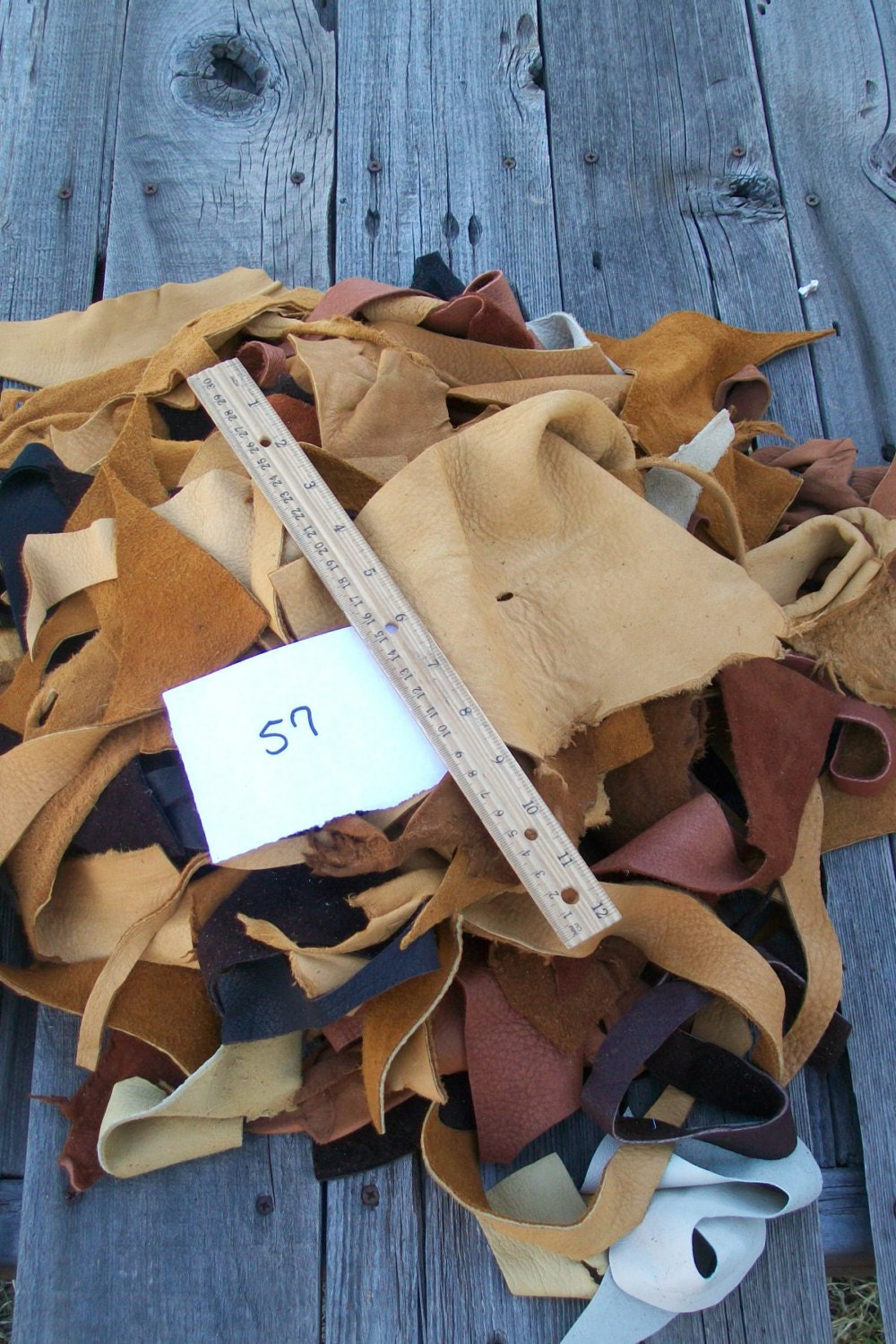 Scrap leather Assorted leather scraps Craft leather scraps