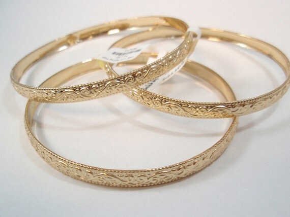 14K Gold filled tradition Vintage Bracelet cuff bangle SZ