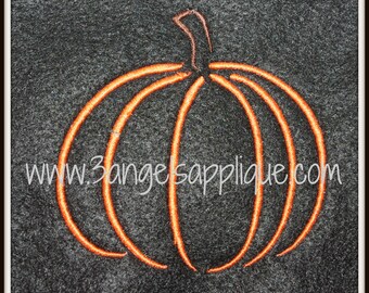 Whimsical Pumpkin Embroidery design 3 sizes INSTANT DOWNLOAD