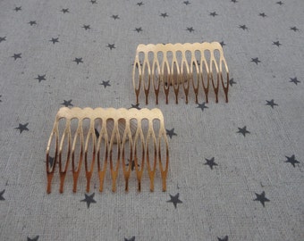 20pcs Gold Plated Metal Hair Combs (10 teeth) 53 x38mm--HA110