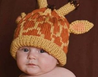 Baby Giraffe Hat Crochet Newborn NB Beanie Boy Girl Costume