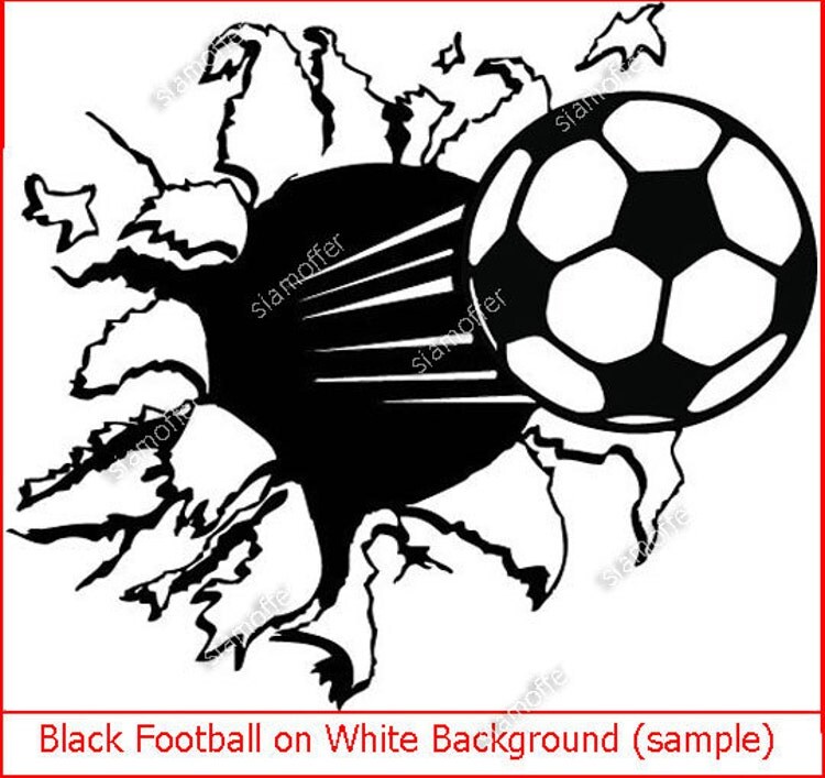 Football Soccer Ball Hit Break Through Wall & Hole by HelloDecal
