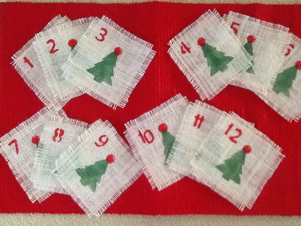 Twelve days of Christmas coasters