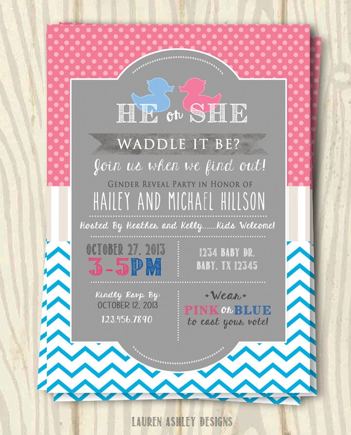 Waddle It Be Gender Reveal Invitations 9