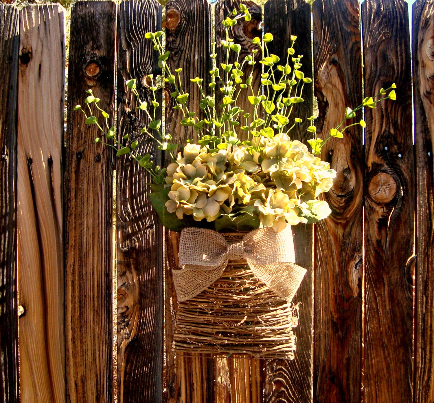 Flower Wall Basket Wreath Alternative Hanging Basket