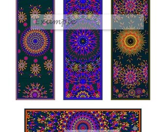 Printable Bookmarks 2 x 6 inches - Mandala Shapes - Set 2 - with or ...