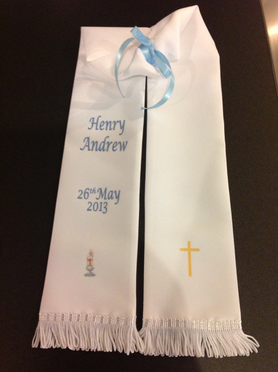 Personalised Baptism Stoles or Sash by ParkbraeDesignStudio