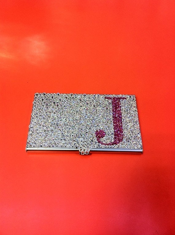 initial Luxury Crystals Business Card Holder by ZmyblingZ on Etsy