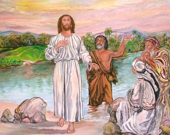 Items similar to Jesus Christ acrylic canvas Painting on Etsy