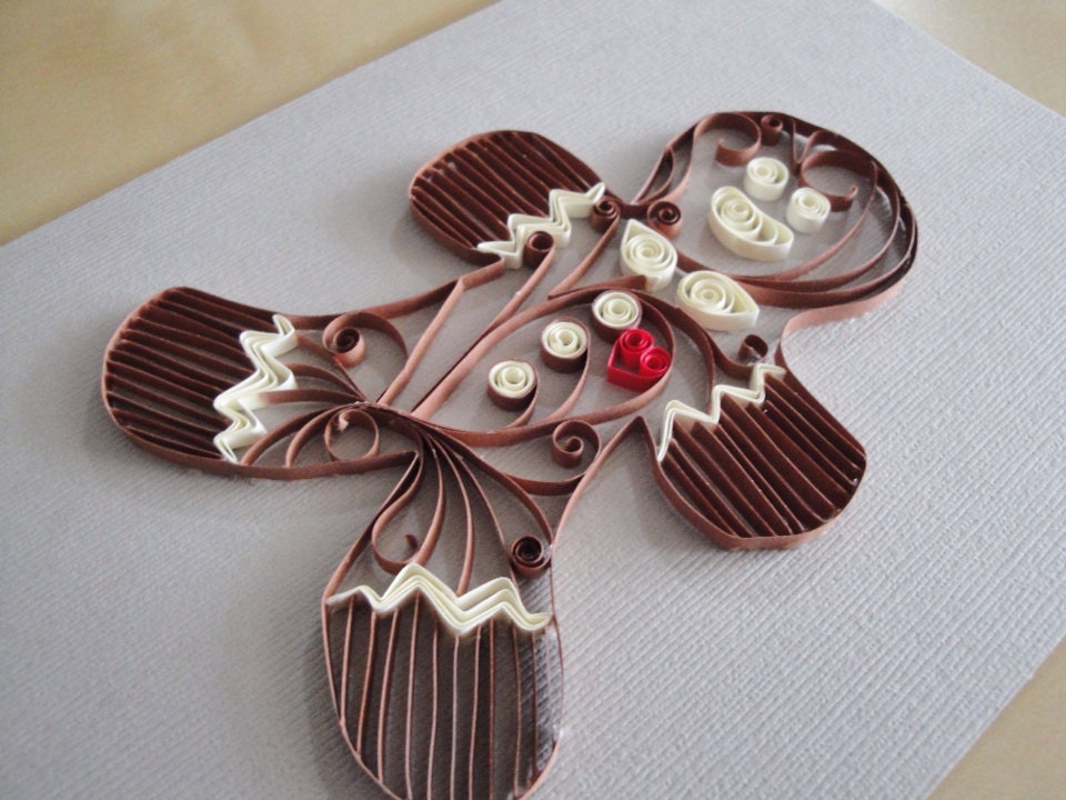 Quilled Paper Gingerbread Man for Home Decor Wall Decor