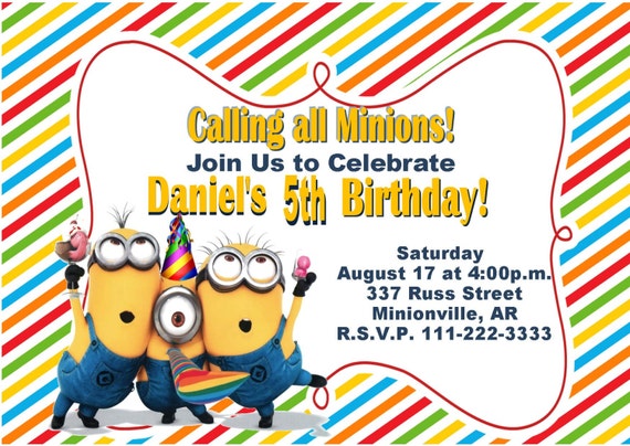 Minion 1St Birthday Invitations 6