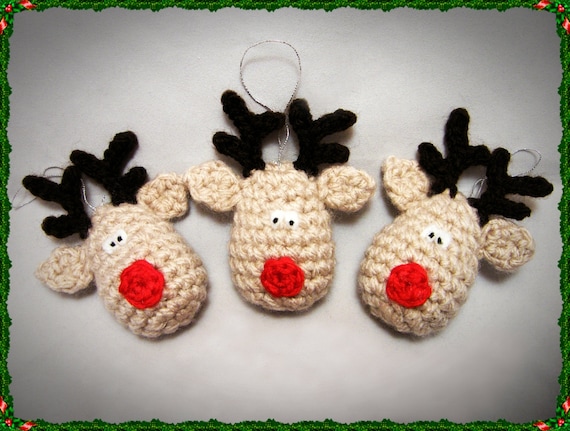 Crochet Rudolf Reindeer Christmas Decoration Pattern