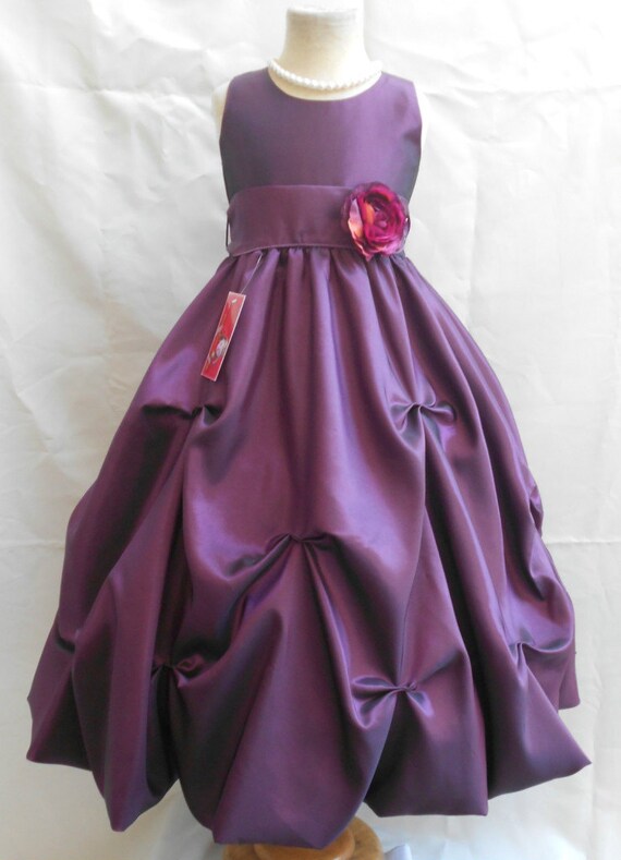 Flower Girl Dresses PURPLE PLUM with Plum Pick by NollaCollection